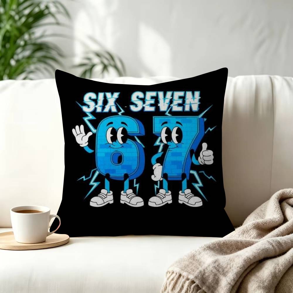 Cartoon Six Seven Cushion Decorative Room Aesthetics Pillow Case Home Decor Bedroom Sofa Bed Pillow Cover x