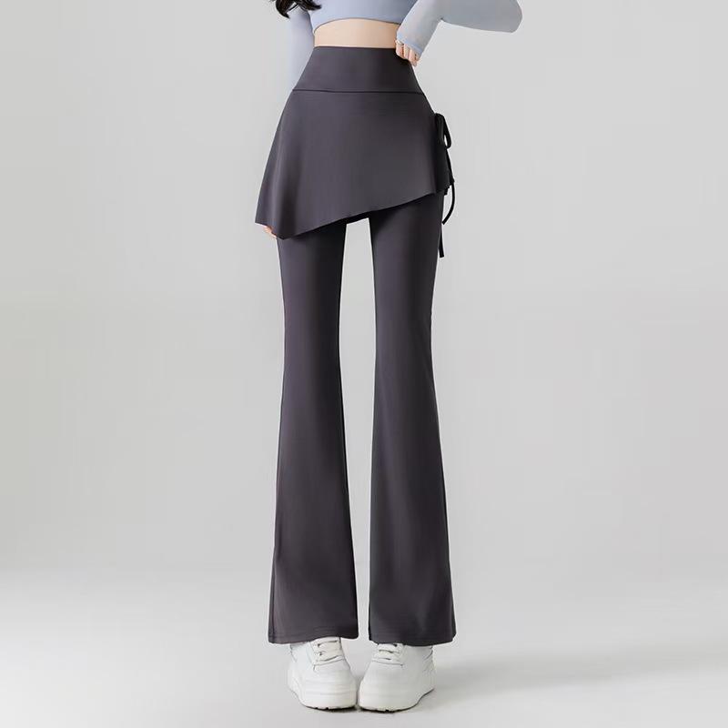 High-Waisted Shark Micro-Flare Yoga Pants for Women - Slimming, Butt-Lifting Sportswear for Spring/Autumn 2026