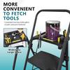 4 Step Ladder, Sturdy Steel Stool with Anti-Slip Wide Pedals, Handrail, Safe-Lock Design, Pass 330 lbs Load Testing, Folding Portable Black