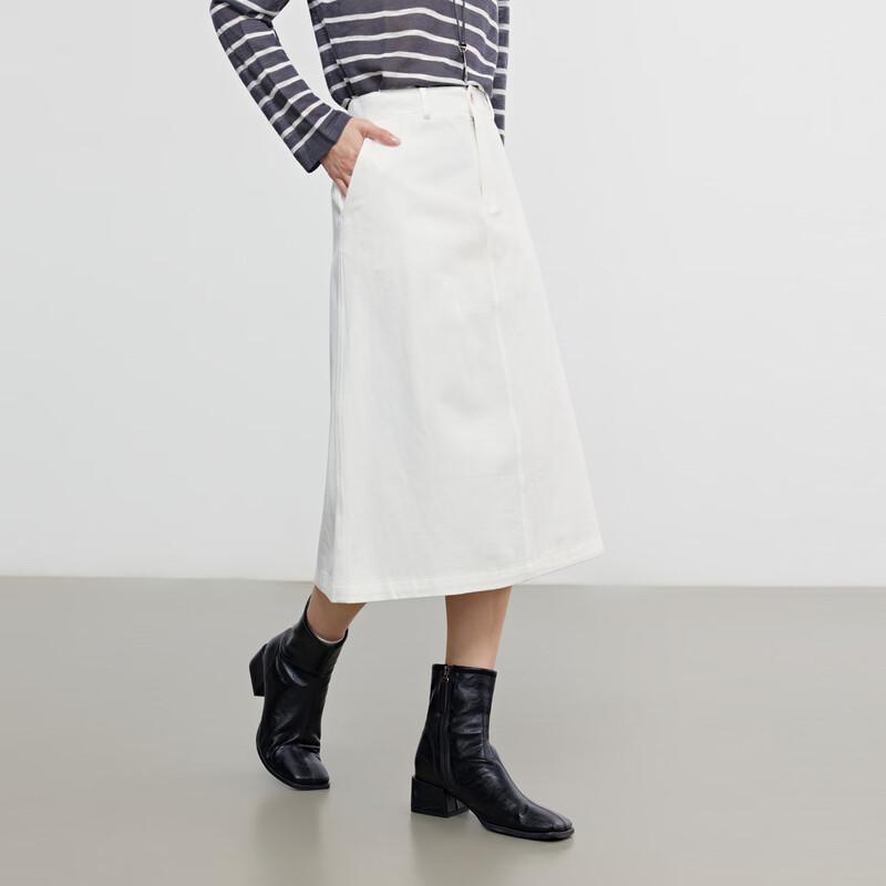 Elva' Island Women's High-Waisted Mid-Length A-Line Skirt