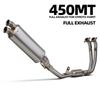 For CFMOTO 450MT ADV 450 MT Adventure Full System Motorcycle Exhaust S9 Muffler with DB Killer Front Link Manifold