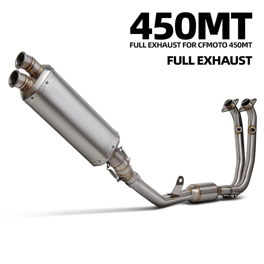 For CFMOTO 450MT ADV 450 MT Adventure Full System Motorcycle Exhaust S9 Muffler with DB Killer Front Link Manifold