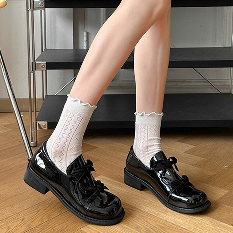 

Женские туфли-лоферы с бантом, дизайнерские кожаные туфли, массивные зимние модные туфли 2024 года, тренд, новый бренд, вечеринка, женские туфли Zapatillas 40 чёрный