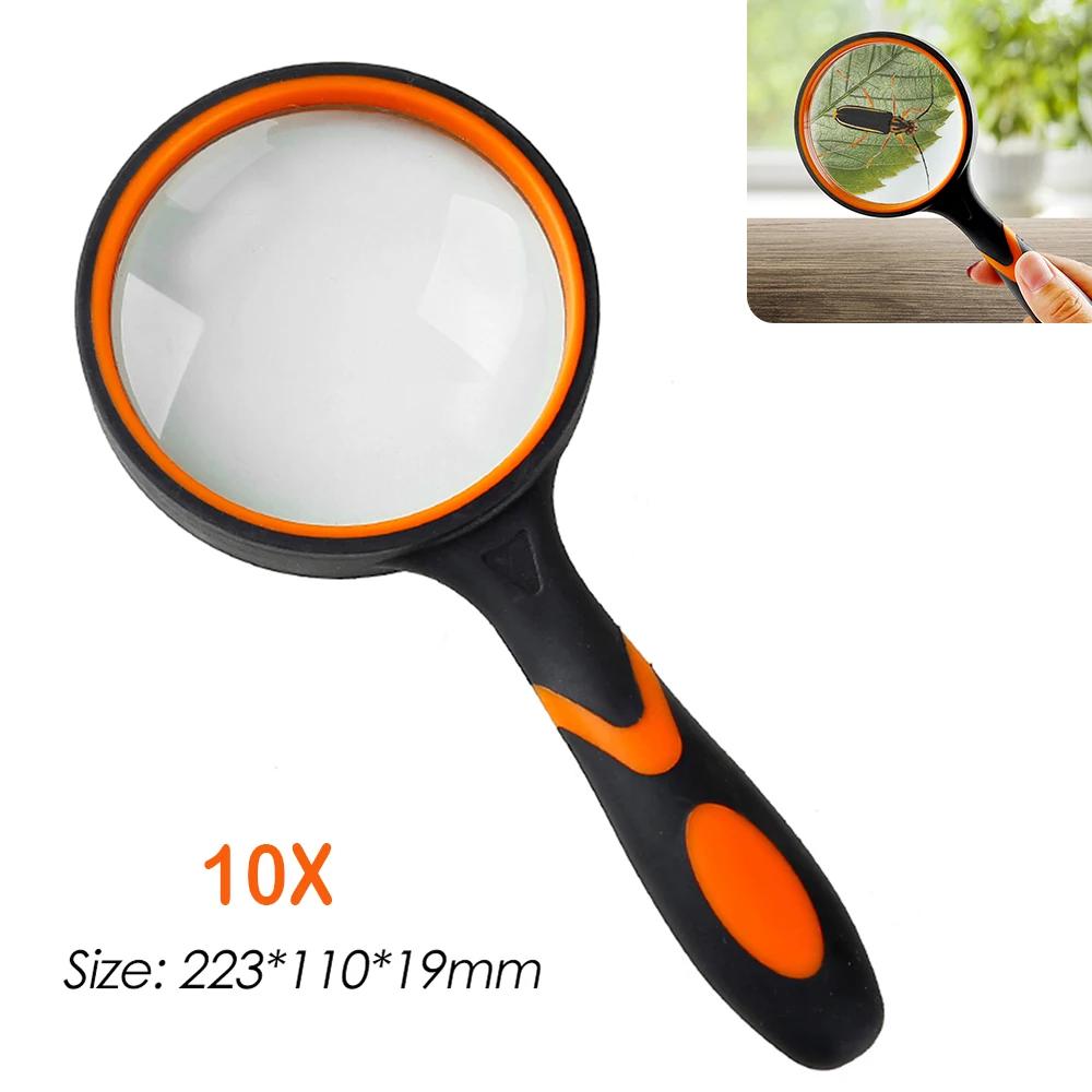 

10X Magnifier Glass Lens Portable Handheld Magnifying Glass Magnifier for Newspaper Reading Jewelry Eye Loupe Glass