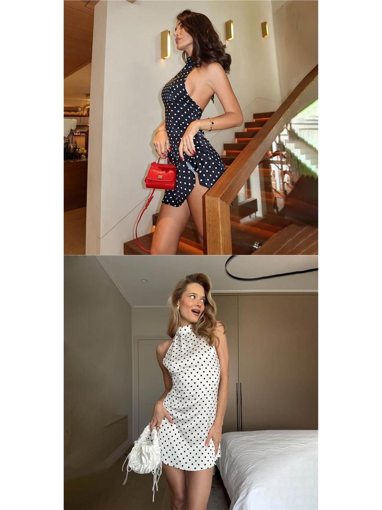 European & American Style Polka Dot Sleeveless Bodycon Dress