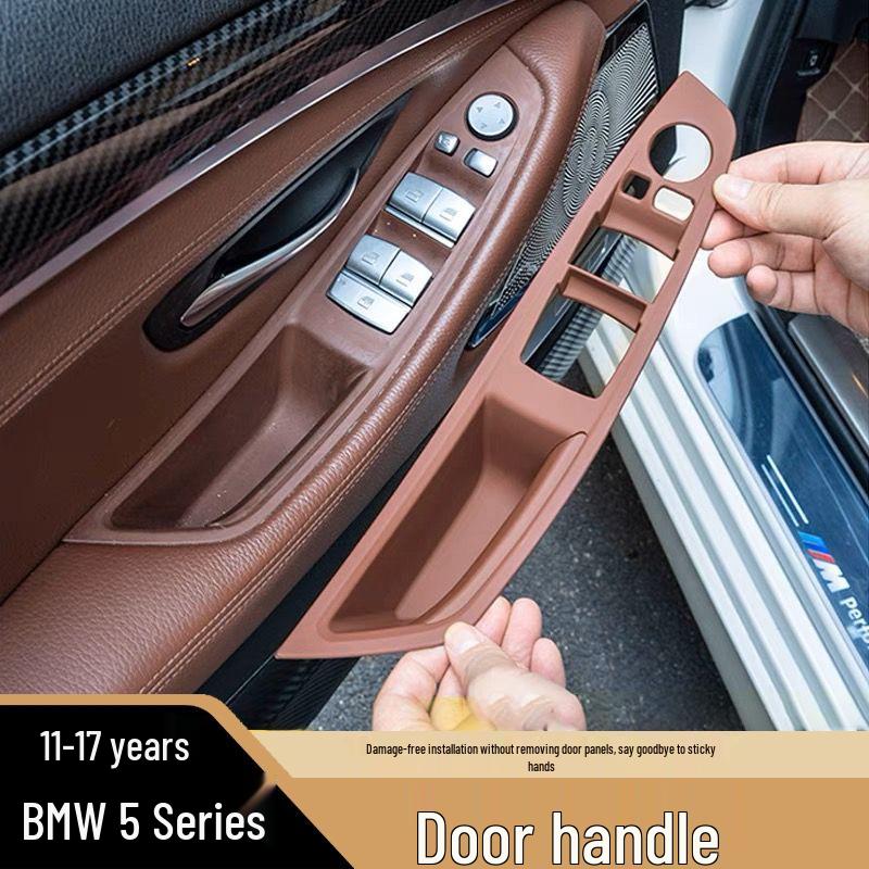 BMW 5 Series Interior Door Pull Handle Protective Cover Trim Sticker for 520/525/528/530 Models.