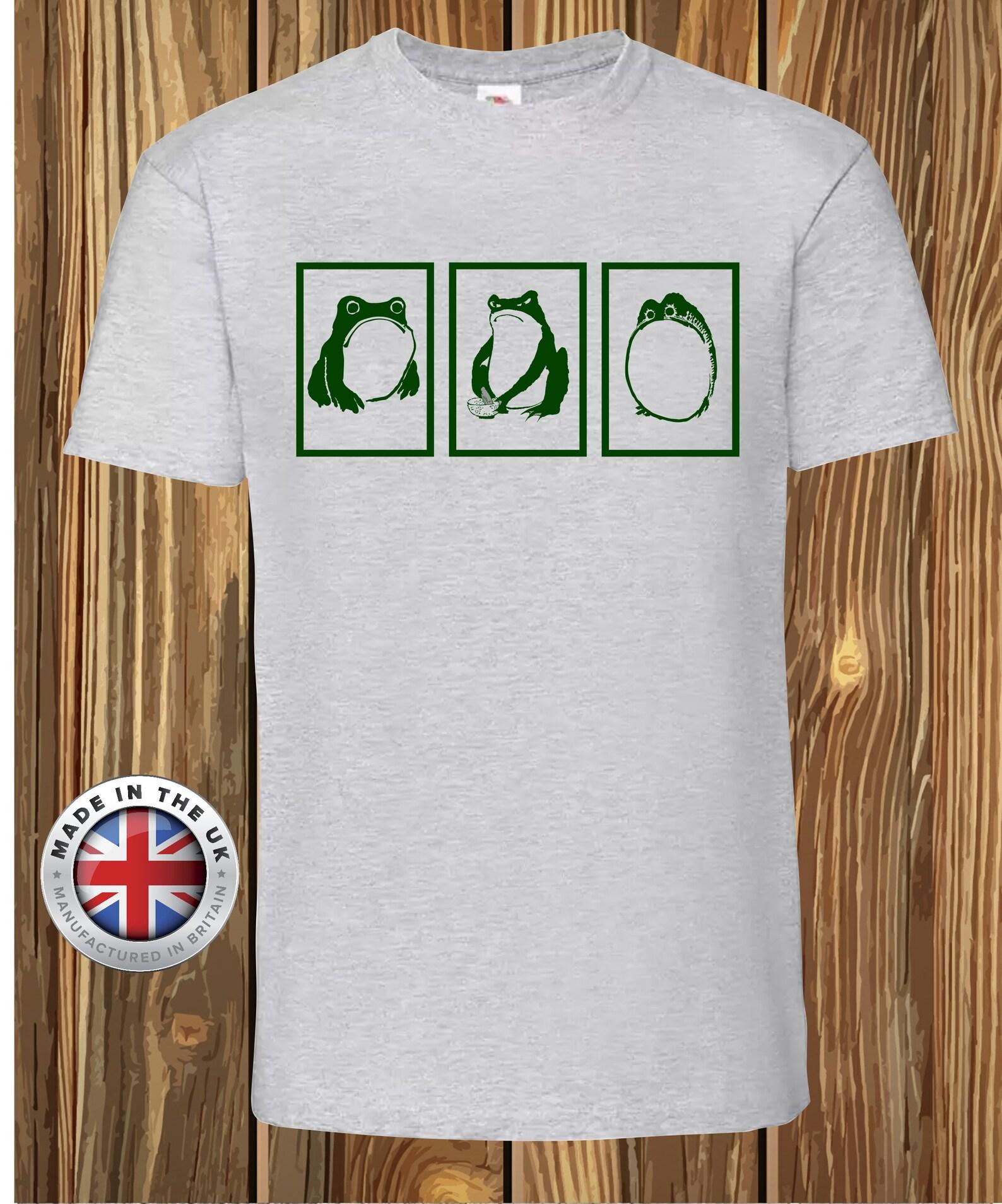 Japanese Woodblock Frog T-Shirt: Grumpy Hoji Toads Art XL