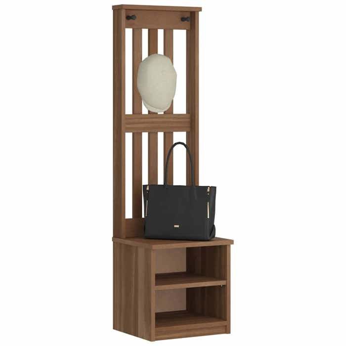 VidaXL Portemanteau SANDNES 45x40x159,5 cm bois massif pin, banc de couloir, meuble de rangement de couloir 4010479