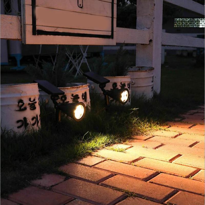 Spot de Jardin Solaire Changement de Couleur RGB Guirlande de Rue Lampe de Pelouse Étanche Éclairage Paysager Extérieur Décoration de Maison