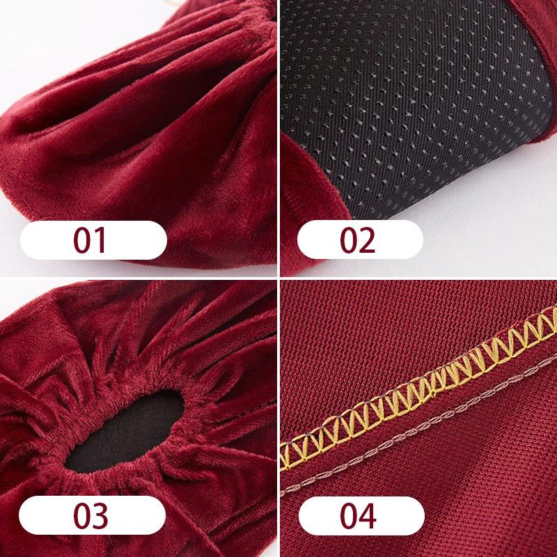 1 Pair Thicken Plush Shoe Covers Reusable Anti-slip Soles Durable Wear-resistant Foot Covers For Indoor Outdoor Shoe Covers