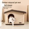 Outdoor Cat and Dog House: All-Weather Semi-Enclosed Shelter, Rainproof and Sunproof Plastic Villa for Stray Cats