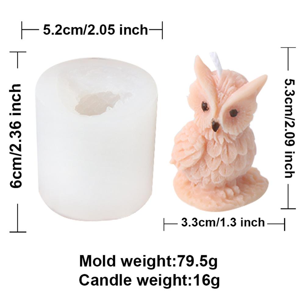 3D Owl Candle Silicone Mold DIY Animal Mold Home Decor Used for Making Candle Cake Chocolate Candy Handmade Soap Gypsum Crafts