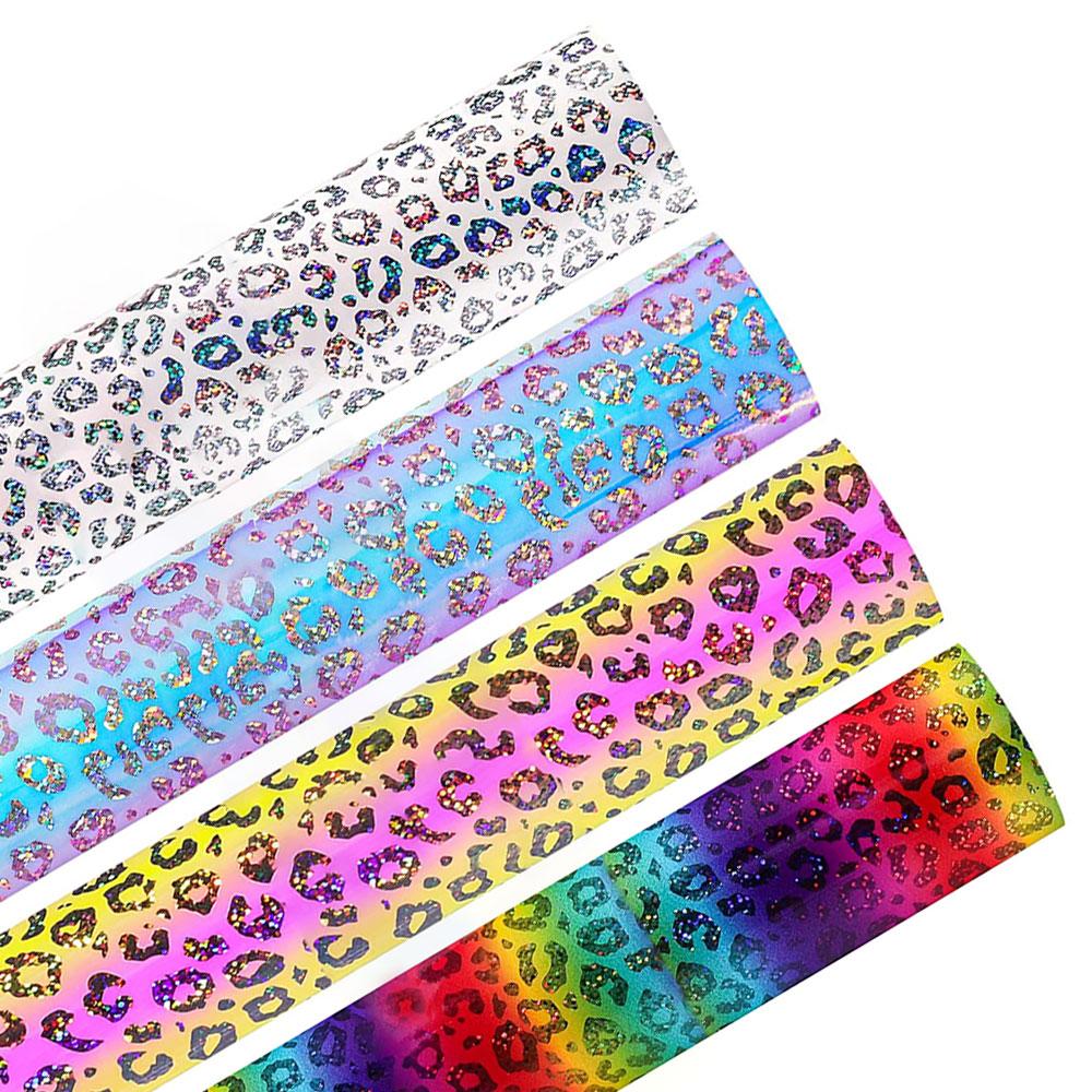

4 Sheets 12in x 10in 4 Assorted Colors Leopard Adhesive Vinyl Making Letter Graphical DIY Bottle Cup Wall Table Decor For Cut 30x25cm