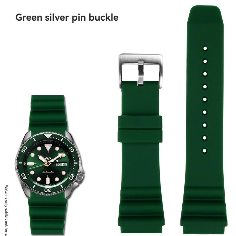 

22mm Rubber Strap for SEIKO 5 SKX007 SKX009 Turtle Mini MM SRPD Monster - Black Blue Green Dive Watch Band Sports Wristband 20mm Width