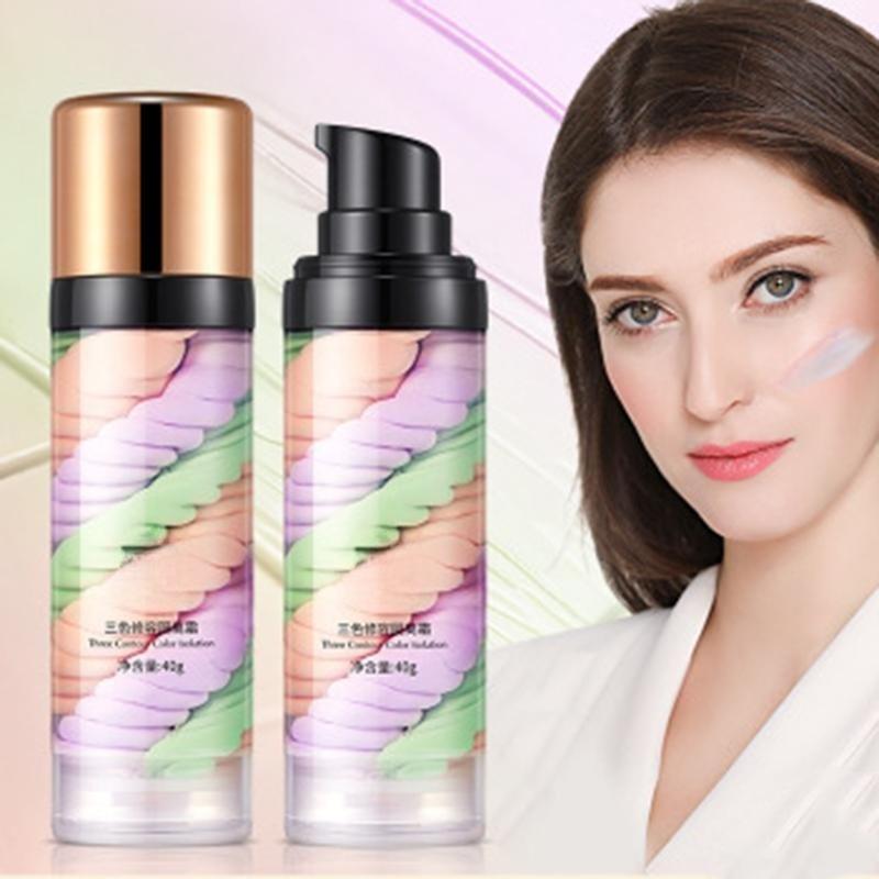 3 Color Isolation Cream Face Makeup Base Cream 40g Lasting Moisturizing Waterproof Oil-controlling Delicate Moisturizing and Brightening Skin Tone