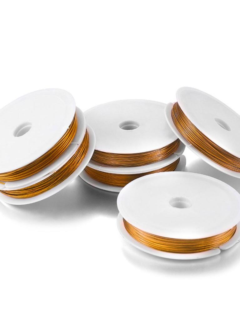 Golden Steel Wire 0.3mm-0.8mm for DIY Jewelry Making and Beading