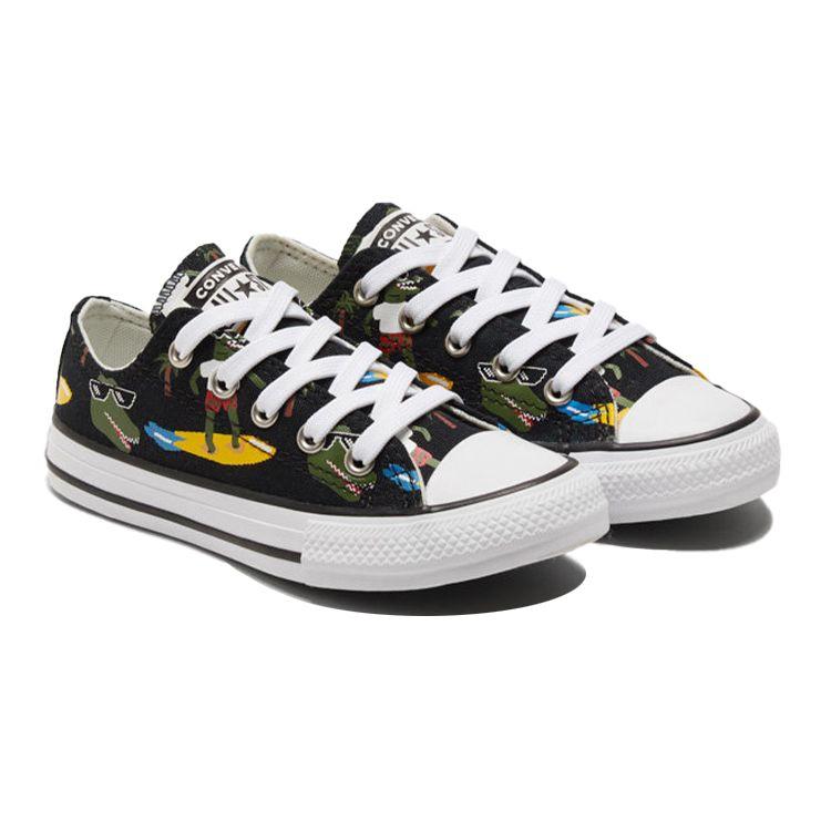 Converse Chuck Taylor All Star Canvas Comfortable Versatile Durable Low Top Kids Canvas Shoes Kids sneaker Black Green Yellow 671293C
