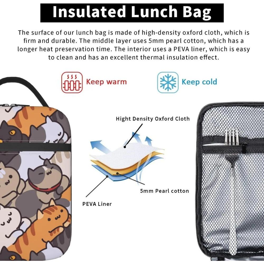 Animal Lunch Bag Insulated Reusable Lunch Box Lunch Tote Lunchbox Portable Bento Bags For Men Women Office Work Travel Picnic
