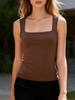 2026 Summer Women's Square Neck Sleeveless Vest T-shirt - Comfortable Casual Top
