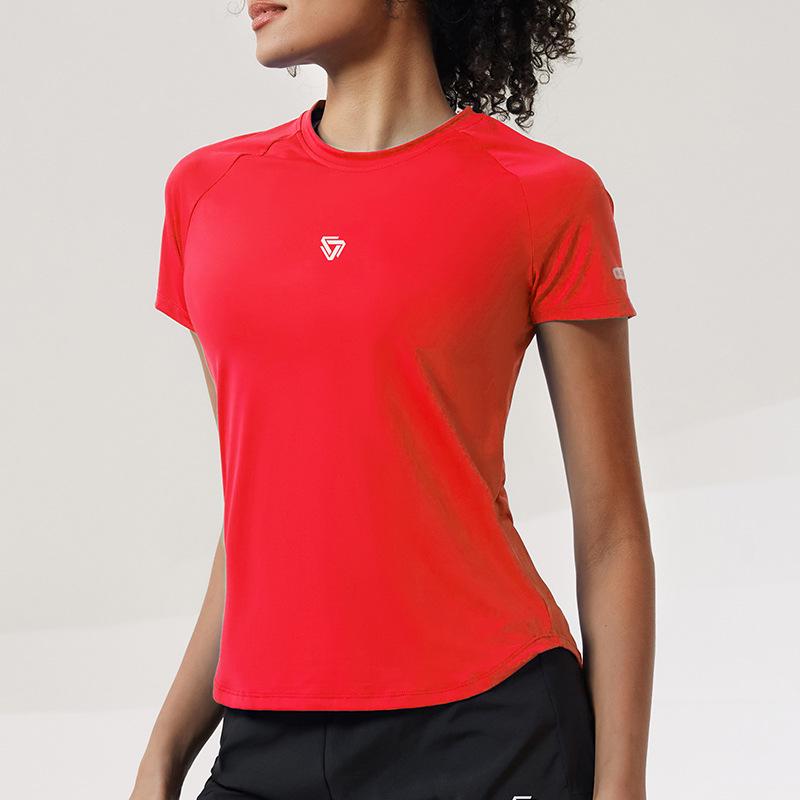 Women's Quick-Dry Reflective Mesh T-Shirt - Nude Feeling, Breathable, Elastic Fitness Top for Running & Training