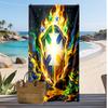 Brasilien Fußball Druck Strandtuch Schnelltrocknend Super Saugfähig Weiches Badetuch zum Schwimmen Strand Reisen Fan Souvenir Geschenk