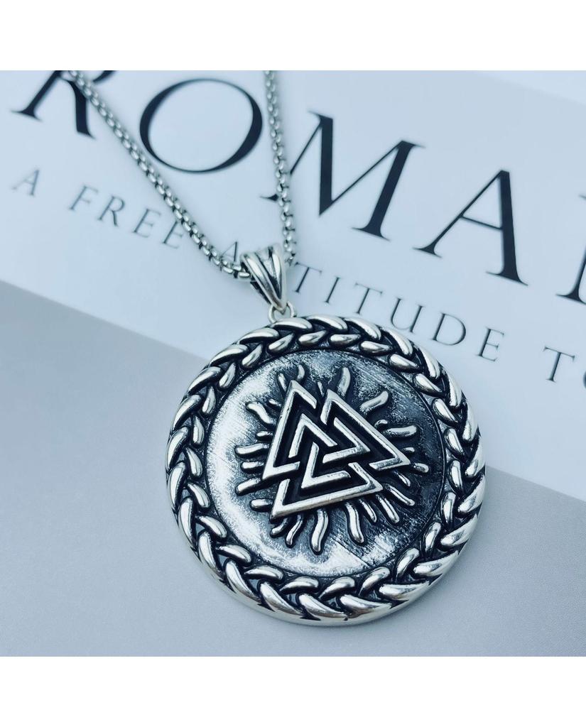 Xiweier Nordic Viking Odin Triangle Necklace - Copper Retro Fashion Trend