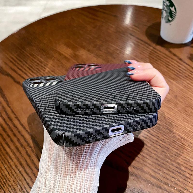 Ultra Thin Carbon Fiber Texture Case For Iphone 11 12 13 Pro Max Iphone11 13pro 13promax Luxury Shockproof Hard Pc Cover Coque