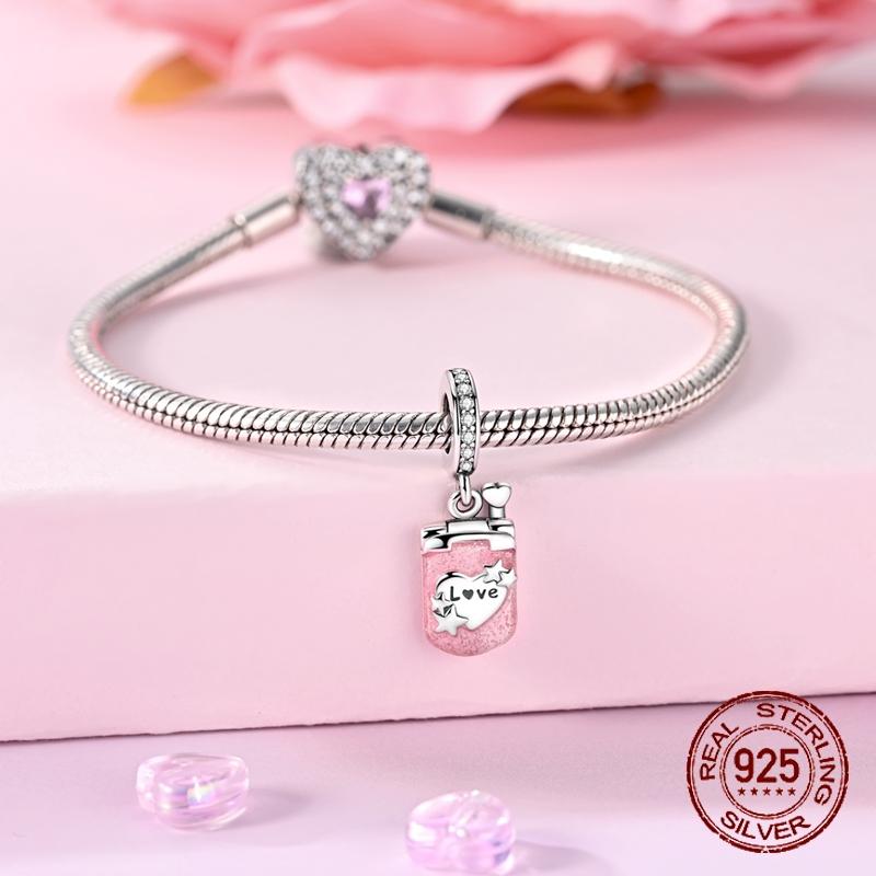 Flip Pink Phone Charms Copper Valentine'S Day Dangle Pendant Fit Bangle Bracelet Necklace Diy Jewelry