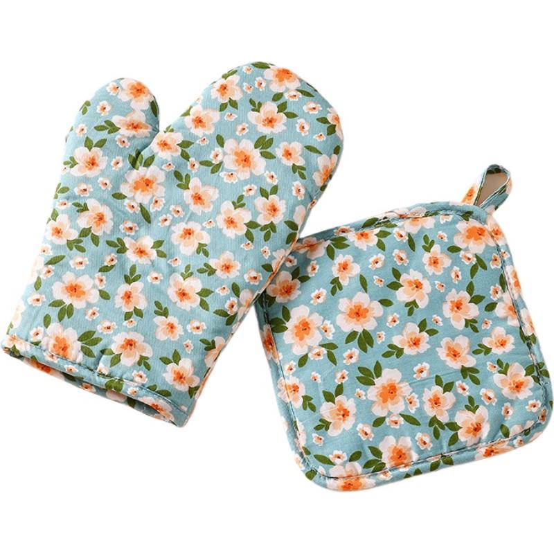 

1pcs Heat Resistant Oven Gloves Extra Thick 25cm For Baking Hot Pads Microwave Grill Cooking Non Slip Grip Durable Kitchen Tools