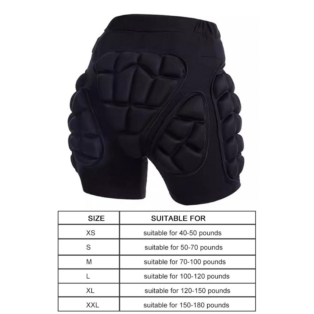 3D Protective Padded Shorts Breathable Winter Skating Protective Hip Pad EVA Short Pants Protection for Hip Butt and Tailbone