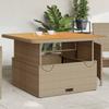 Vidaxl Gartentisch, Beige, 110X110X71 Cm, Polyrattan Und Akazie
