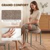 Lot of 4 Stackable Round Stools with Padded Seat, without Backrest, Space Saving, 45 x 45 x 47.5 cm, Brown Cair