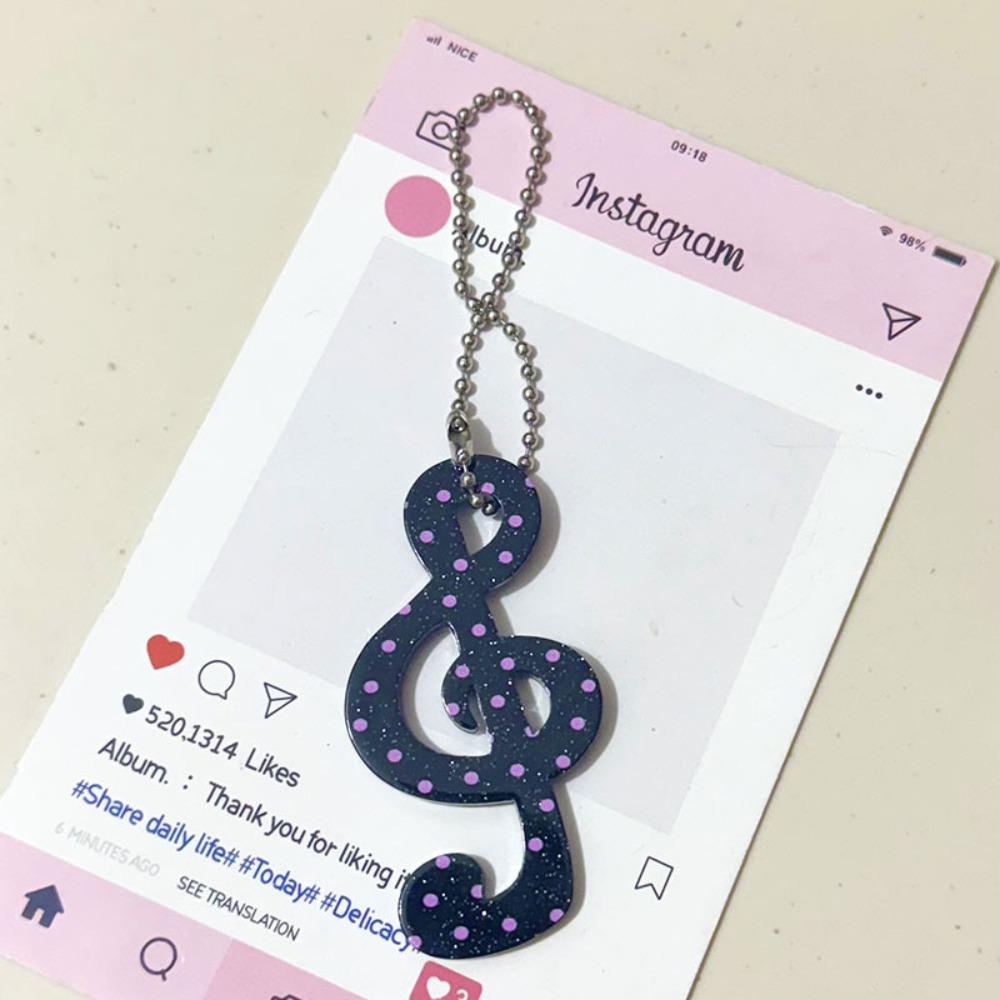 Glitter Musical Note Keychain Acrylic Cartoon Star Charm Mobile Phone Pendants Backpack Decoration 1