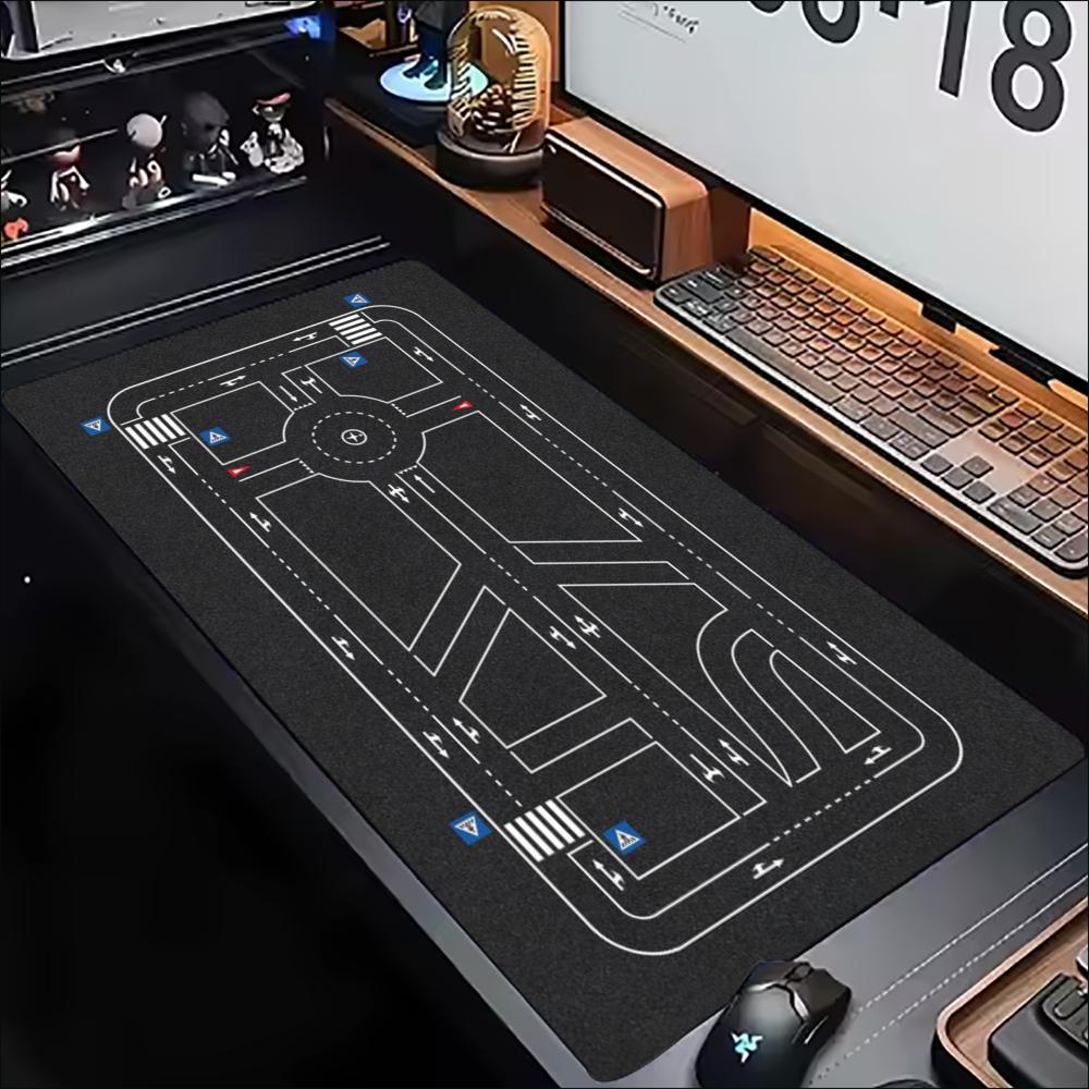 Circuit Tech Line Art Large Game Playmat Non Slip Rubber Desk Mat For Card Board Game Keyboard Mouse Smooth Desktop Surface