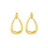 Oval Water Drop Titanium Steel Earrings for Women - Elegant French-European Style, Hollow Design, Exaggerated Studs, High-End Fashion.