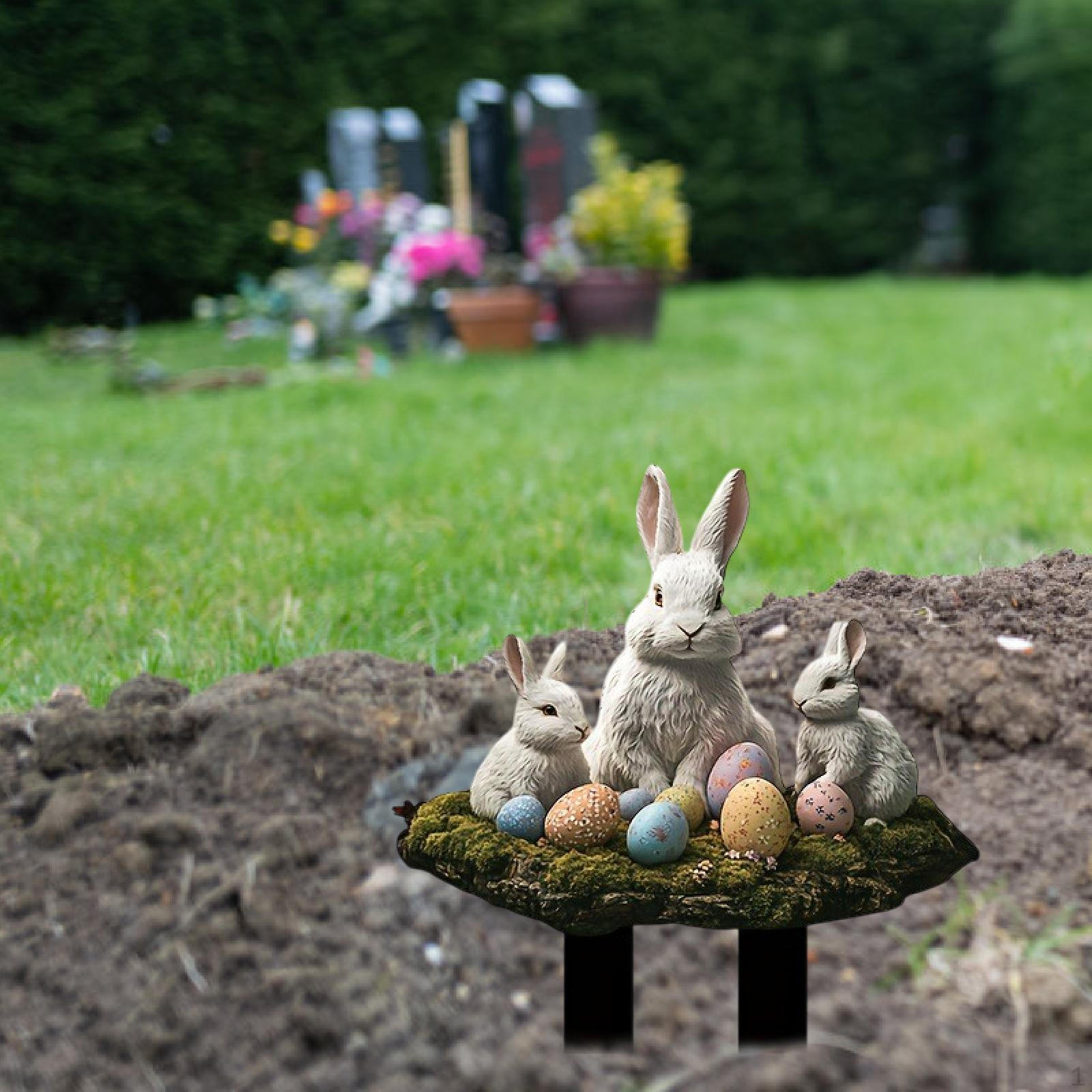 

Easters Rabbits Egg Yard Stake Decor, 2D ,Party Supplies, Plaque, Lawn Decoration Decorative Bunny