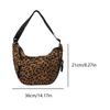 GSenhui Crescent Bag for Women - Half Moon Nylon Dumpling Sling Crossbody Bag with Multi-Pockets for Travel - Side Hobo Shoulder Bag, Leopard-Brown,