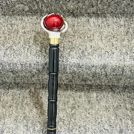 93.98 cm Beautiful Brass Handle Wooden Spiral Walking Stick-Unisex Designer Walking Cane