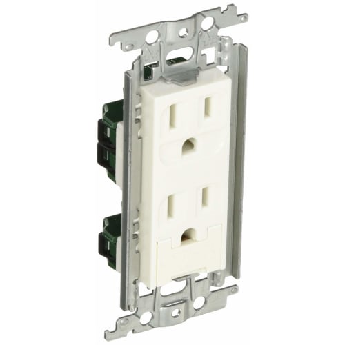 Panasonic Cosmo Series Wide 21 Grounded Double Outlet with Embedded Earth Terminal with Metal Frame White WTF113238W