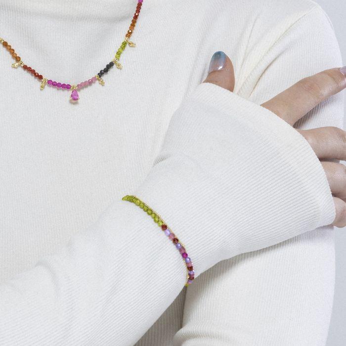 Bracelet - LUXENTER - Neros - Argent 925 - Or jaune 18K - Préhenite