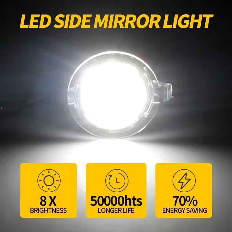 2pcs Car Led Under Side Rearview Mirror Puddle Light for Ford F-150 Mondeo MK5 Edge Fusion Explorer Flex Taurus Mustang Light