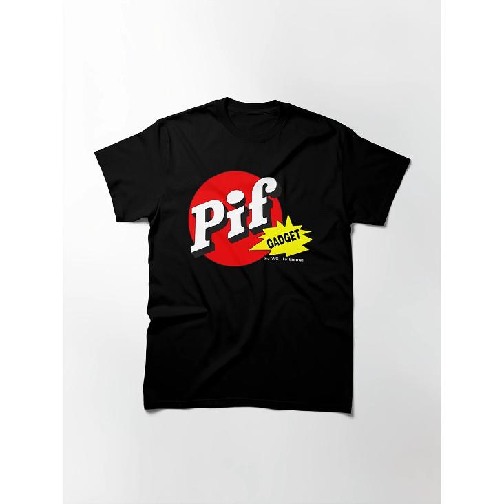 Men'S White T-Shirt Featuring Pif Gadget