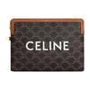Celine Cuir Triomphe Detachable Wrist Strap Zipper Clutch Women Clutch Tan 10J502FES-04LU