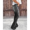 New Women's High Waist Ripped Flare Jeans, Vintage Washed Stretch Denim Pants with Distressed Details, Streetwear Casual Bell Bottoms