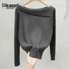 Elegant Women's Slim Fit Long-Sleeve Knit Top