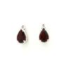 Garnet Pear Stud Earrings 925 Sterling Silver Rhodium Plated Solitaire Gemstone Earrings Gift for Women