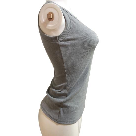 Vest Casual O Neck Ribbed Sleeveless Blouse for Sports