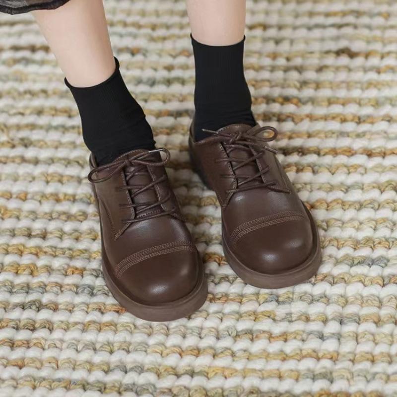 

Japanese JK small leather shoes women s British style lace-up two-wear single shoes 2025 new flat-bottomed versatile soft leather loafers 40