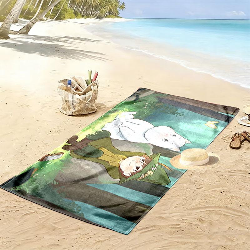 Snufkin Art Print Beach Towel, Large Soft Quick Dry Towel for Beach Camping Swimming