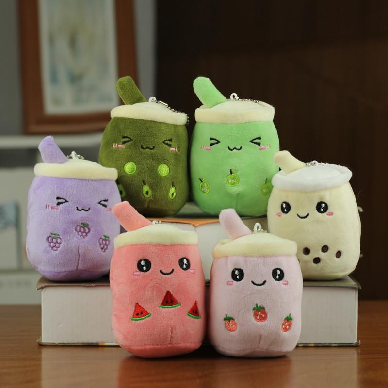 Niedliches Plüsch-Milchteebecher-Spielzeug, Stofftier, süßes Geschenk aus kurzem Plüschmaterial